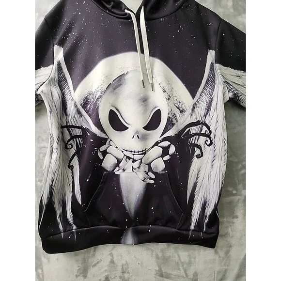 Nightmare Before Christmas Pull over Hoodie Size 2XL-3XL Skeleton Halloween EUC - Picture 2 of 10